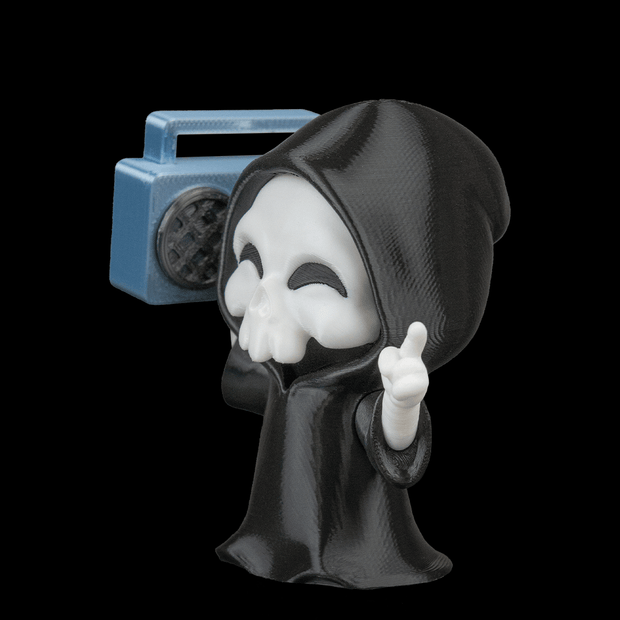 Groove Reaper - Boombox Grim Reaper Figurine (3D Printed, Multi Color or DIY)