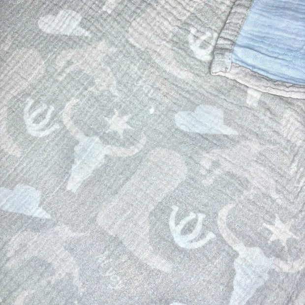 Organic Bamboo Cotton Blend Swaddle Blanket in Yippee Ki Yay