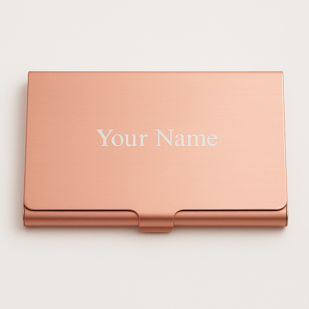 Custom Engraved Stainless Steel Card Holder – Slim Anti - Fingerprint Business & Credit Card Organizer - Custom Crafting Alliance, LLC