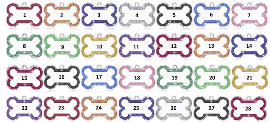 Custom Glitter Pet ID Tag – Personalized Dog & Cat Collar Name Tag with Engraving - Custom Crafting Alliance, LLC
