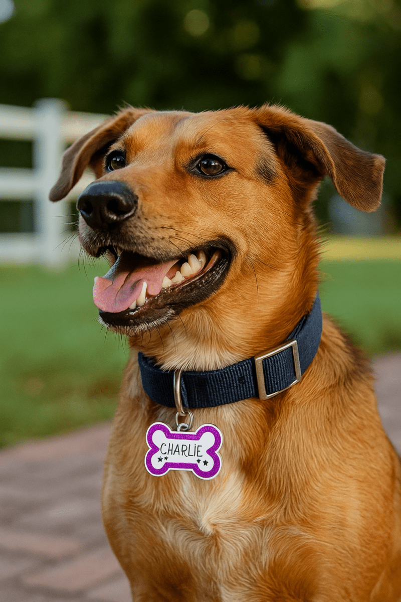 Custom Glitter Pet ID Tag – Personalized Dog & Cat Collar Name Tag with Engraving - Custom Crafting Alliance, LLC