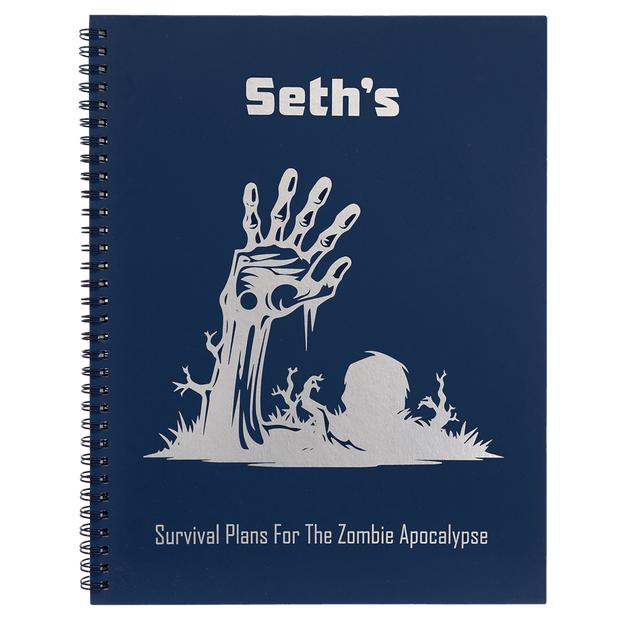 Notebook - Blue Engravable Spiral Bound Available in Two Sizes - Custom Crafting Alliance, LLC
